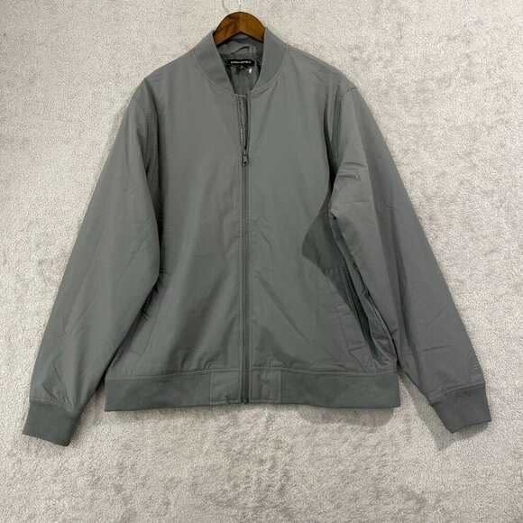 NWOT Banana Republic Mens XL Gray Lightweight Bomber Jacket 100% Polyester - Picture 2 of 9